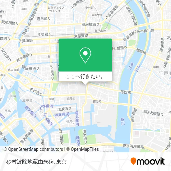 砂村波除地蔵由来碑地図