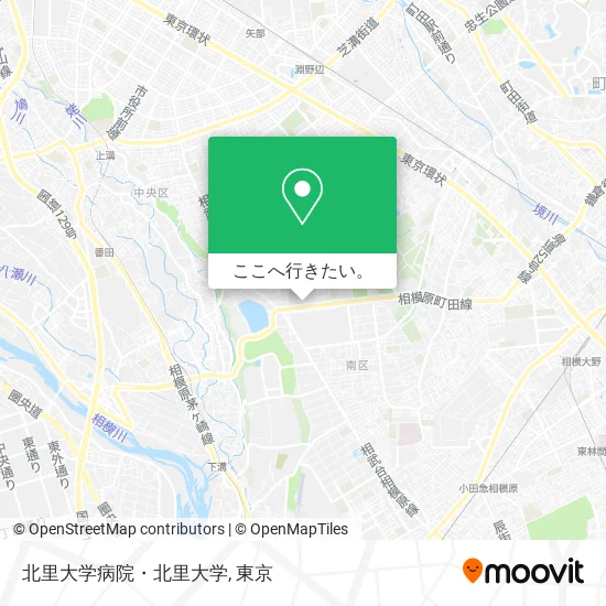 北里大学病院・北里大学地図
