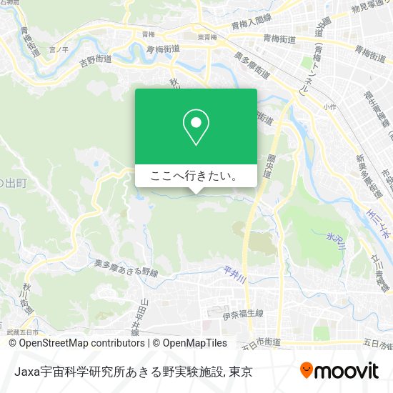 Jaxa宇宙科学研究所あきる野実験施設地図