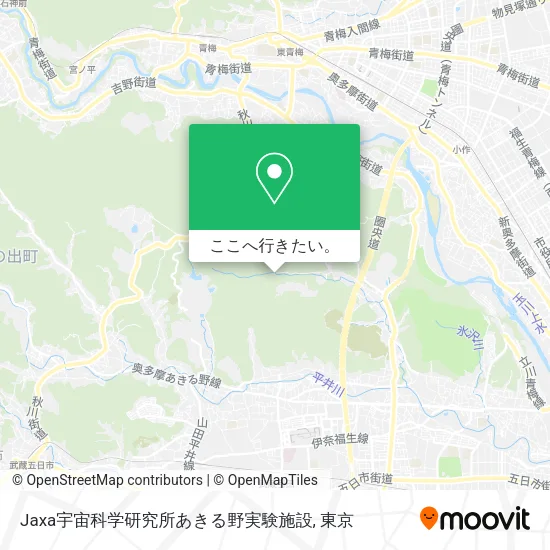 Jaxa宇宙科学研究所あきる野実験施設地図