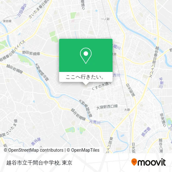 越谷市立千間台中学校地図
