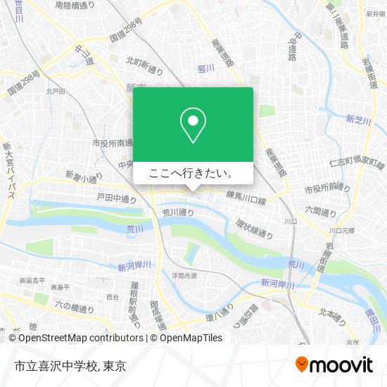 市立喜沢中学校地図