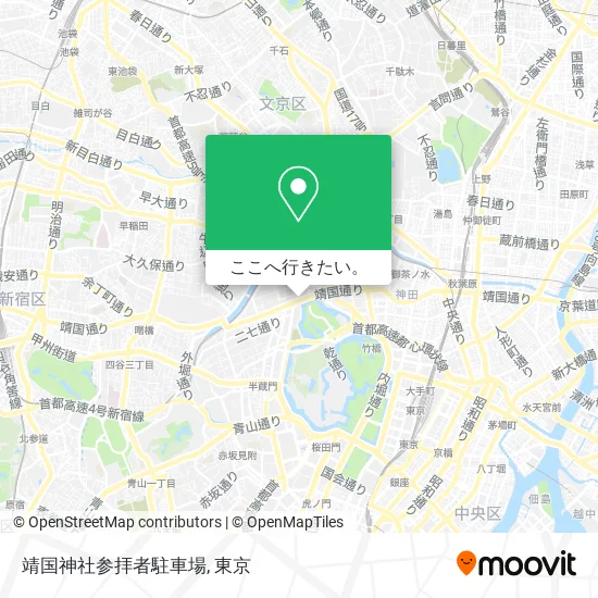 靖国神社参拝者駐車場地図