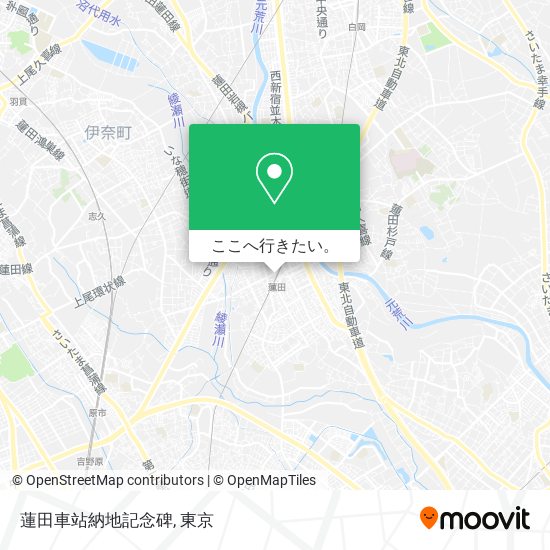 蓮田車站納地記念碑地図