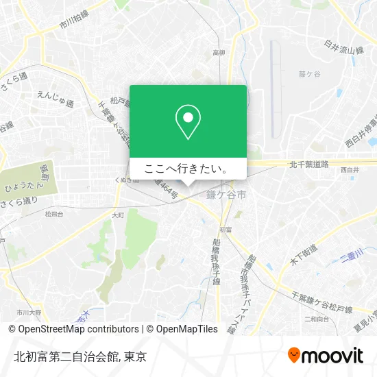 北初富第二自治会館地図