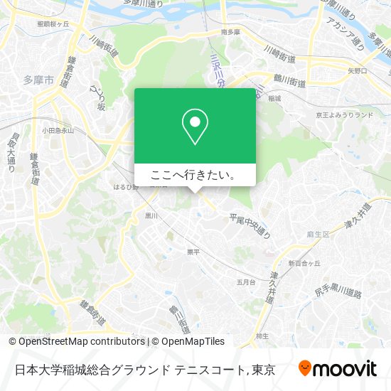 日本大学稲城総合グラウンド テニスコート地図