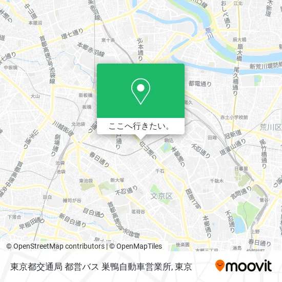 東京都交通局 都営バス 巣鴨自動車営業所地図