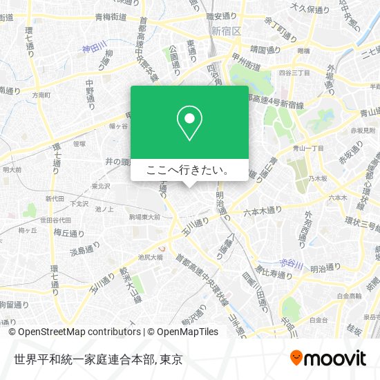 世界平和統一家庭連合本部地図