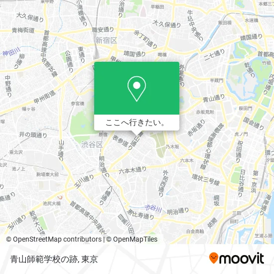 青山師範学校の跡地図