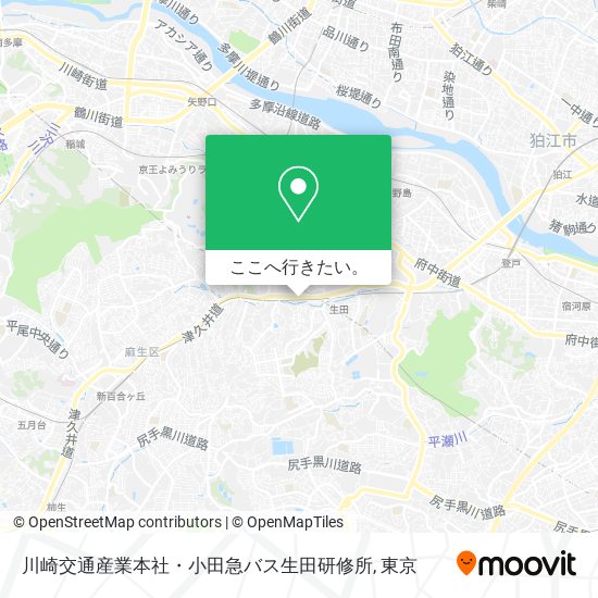 川崎交通産業本社・小田急バス生田研修所地図