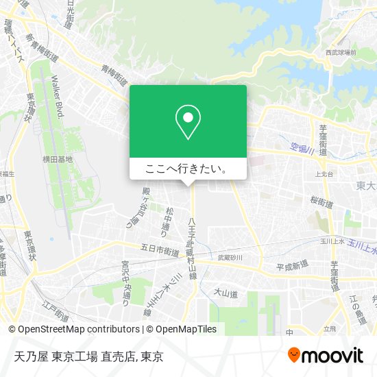 天乃屋 東京工場 直売店地図