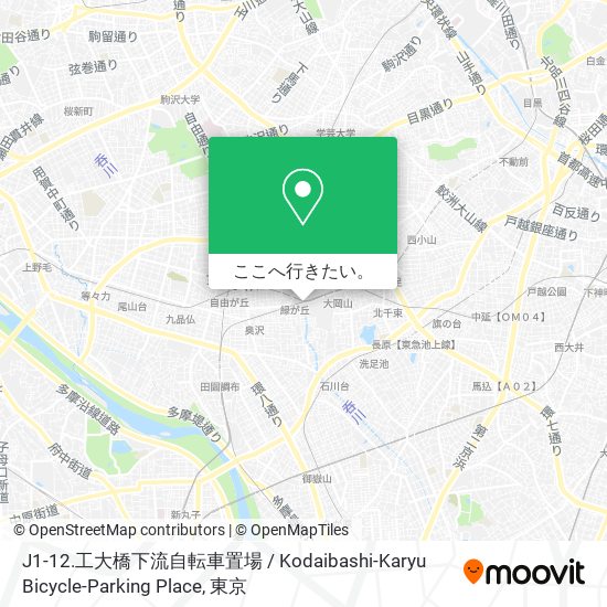 J1-12.工大橋下流自転車置場 / Kodaibashi-Karyu Bicycle-Parking Place地図