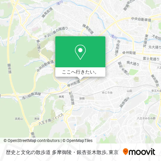 歴史と文化の散歩道 多摩御陵・銀杏並木散歩地図