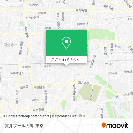 貫井プールの碑地図