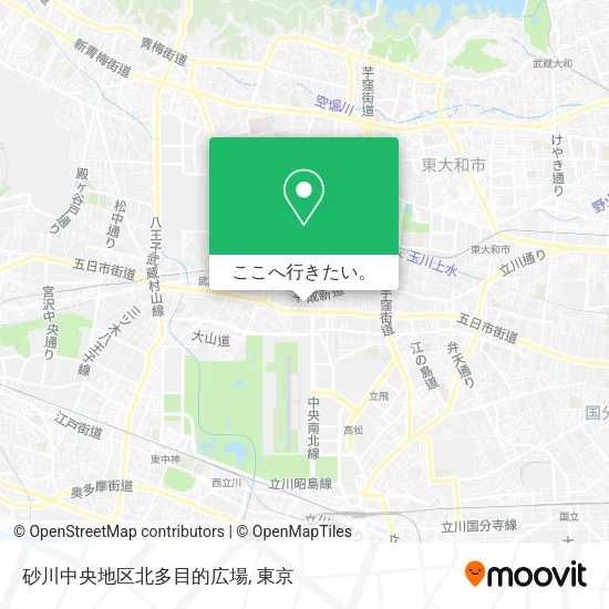 砂川中央地区北多目的広場地図