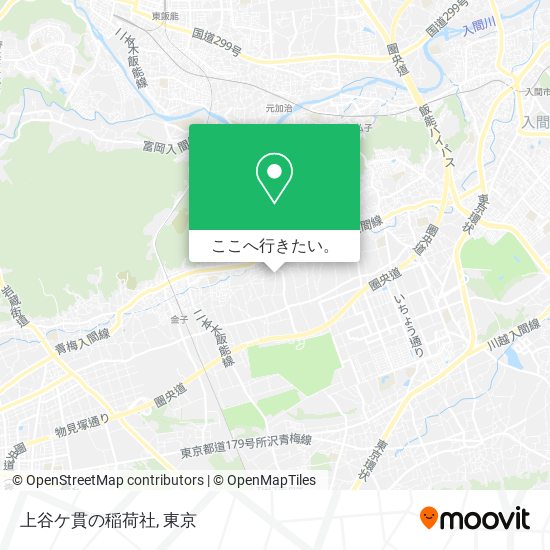 上谷ケ貫の稲荷社地図