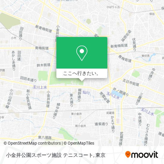 小金井公園スポーツ施設 テニスコート地図