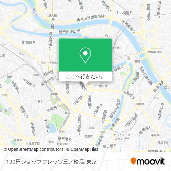 100円ショップフレッツ三ノ輪店地図