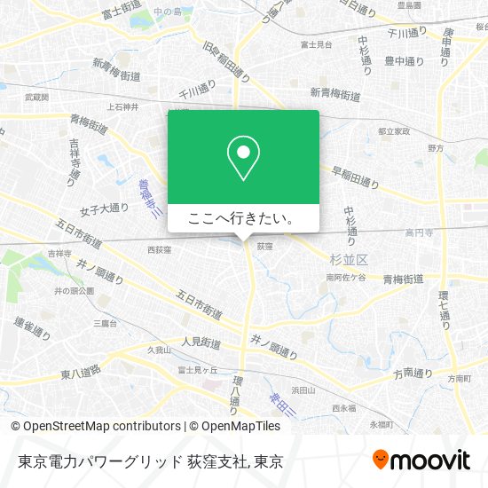 東京電力パワーグリッド 荻窪支社地図