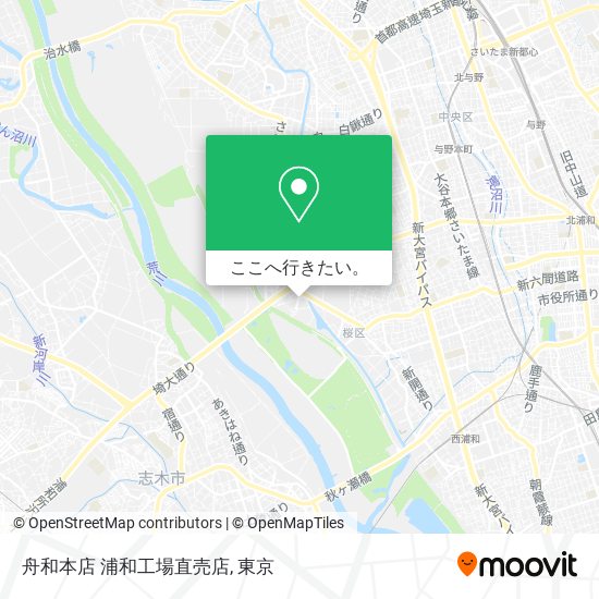 舟和本店 浦和工場直売店地図