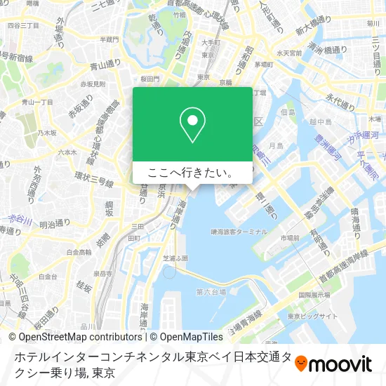 ホテルインターコンチネンタル東京ベイ日本交通タクシー乗り場地図