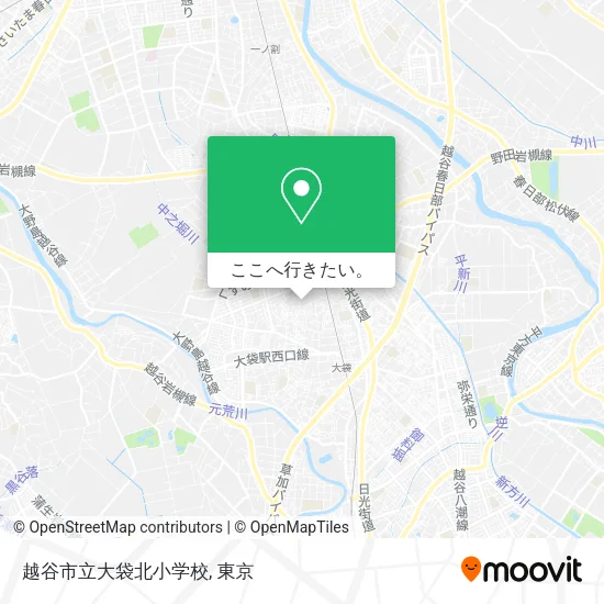 越谷市立大袋北小学校地図