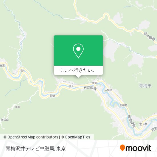 青梅沢井テレビ中継局地図