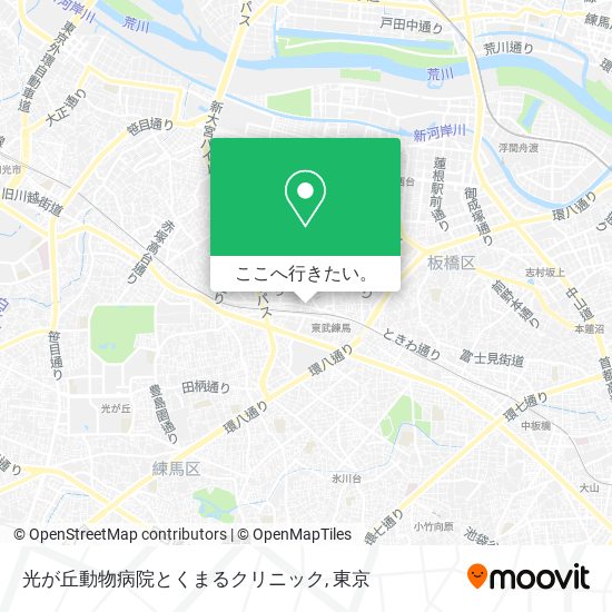 光が丘動物病院とくまるクリニック地図