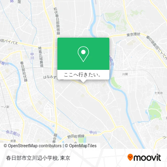 春日部市立川辺小学校地図