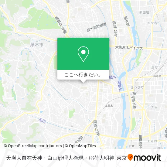 天満大自在天神・白山妙理大権現・稲荷大明神地図