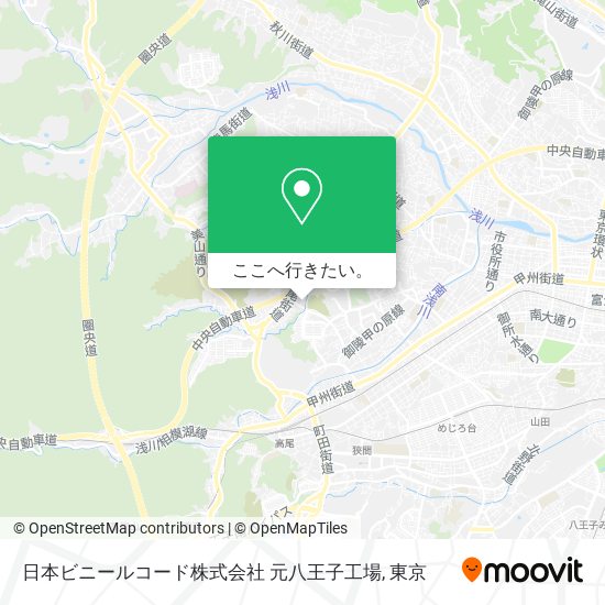 日本ビニールコード株式会社 元八王子工場地図