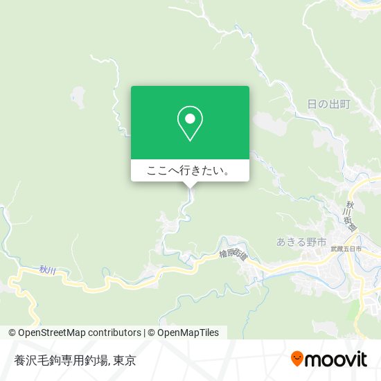 養沢毛鉤専用釣場地図