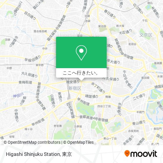 Higashi Shinjuku Station地図
