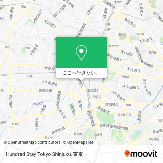Hundred Stay Tokyo Shinjuku地図