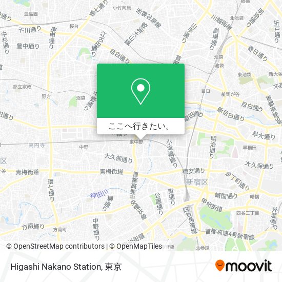 Higashi Nakano Station地図