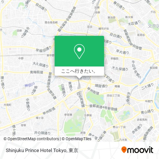 Shinjuku Prince Hotel Tokyo地図