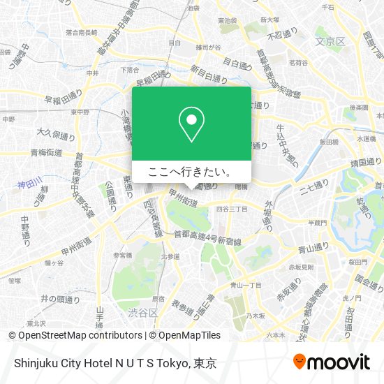 Shinjuku City Hotel N U T S Tokyo地図