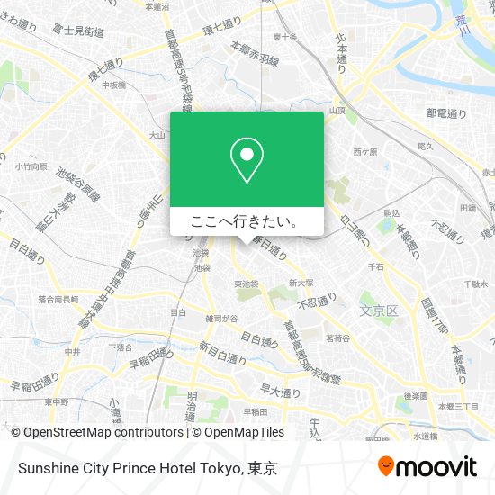 Sunshine City Prince Hotel Tokyo地図