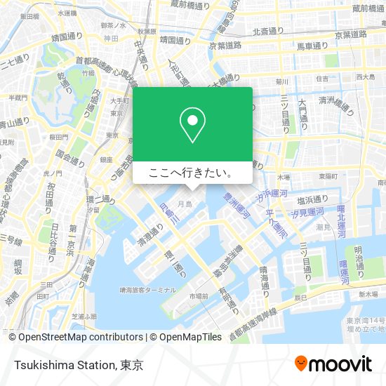 Tsukishima Station地図