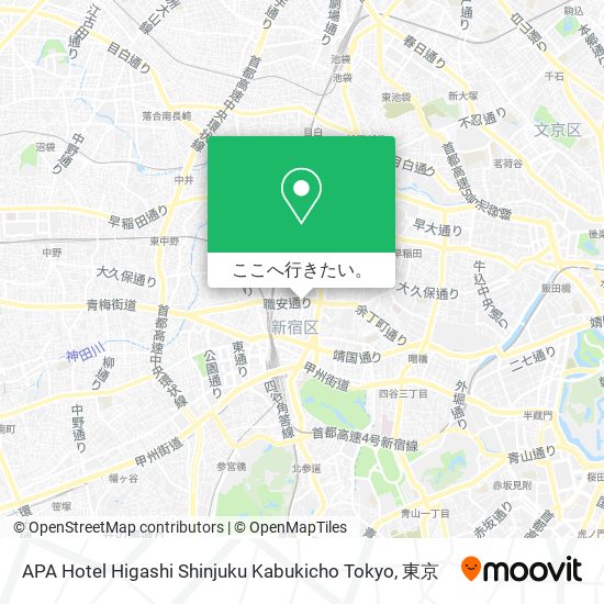 APA Hotel Higashi Shinjuku Kabukicho Tokyo地図