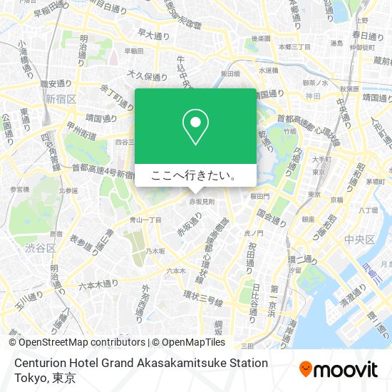 Centurion Hotel Grand Akasakamitsuke Station Tokyo地図