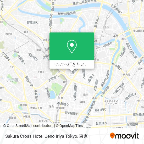 Sakura Cross Hotel Ueno Iriya Tokyo地図
