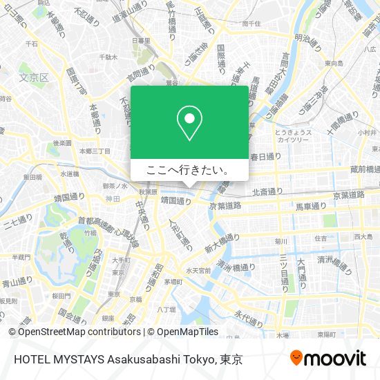 HOTEL MYSTAYS Asakusabashi Tokyo地図
