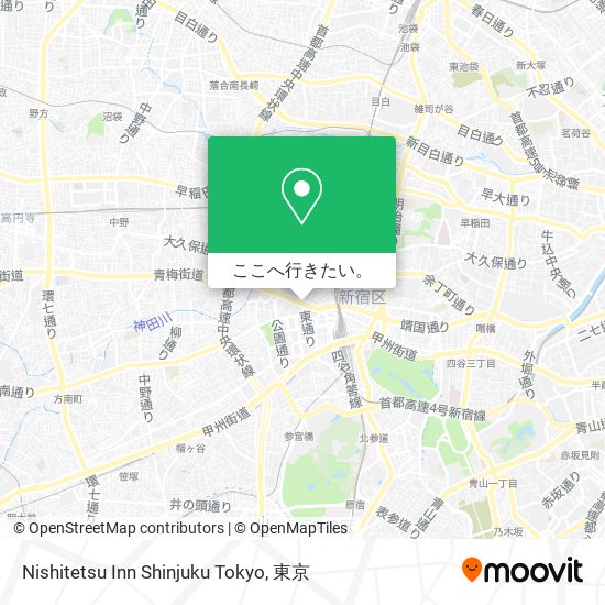 Nishitetsu Inn Shinjuku Tokyo地図