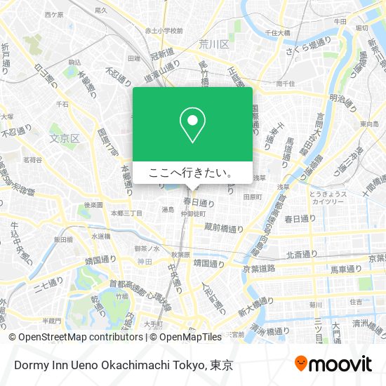 Dormy Inn Ueno Okachimachi Tokyo地図