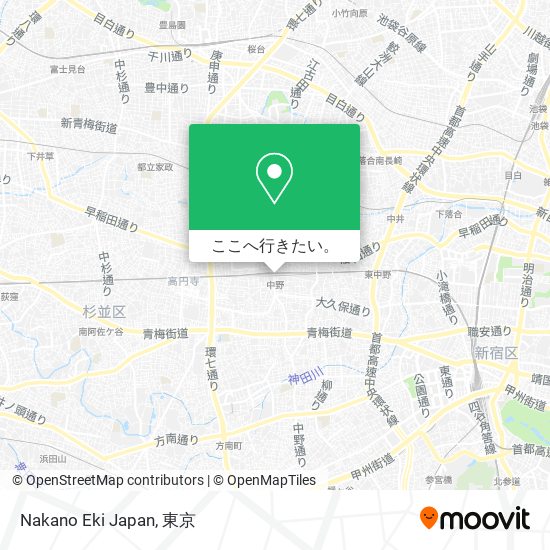 Nakano Eki Japan地図