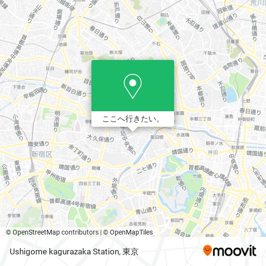 Ushigome kagurazaka Station地図