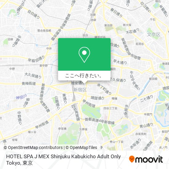HOTEL SPA J MEX Shinjuku Kabukicho Adult Only Tokyo地図