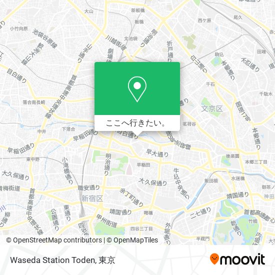 Waseda Station Toden地図
