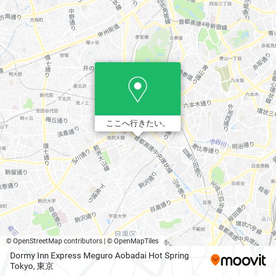 Dormy Inn Express Meguro Aobadai Hot Spring Tokyo地図